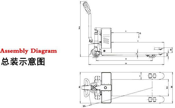 電動(dòng)搬運(yùn)車,山野2噸電動(dòng)地牛C BD20X總裝示意圖-沈陽(yáng)興隆瑞