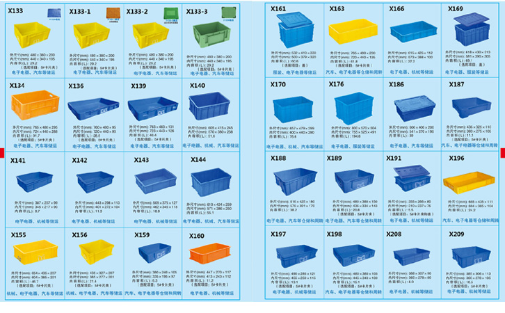 沈陽塑料周轉(zhuǎn)箱X133-X209-沈陽興隆瑞